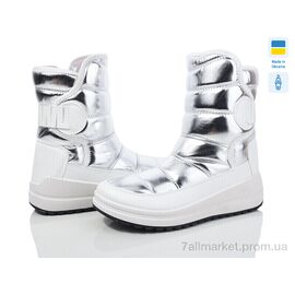 Дутики жіночі утеплені Зима 463 білий-срібло (8 пар р.37-42) "Paolla" недорого оптом від прямого постачальника