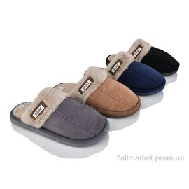 Тапки чоловічі домашні Зима Шльопок М 5064 mix (12 пар р.42-47) "Progress" недорого оптом від прямого постачальника
