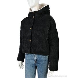 Куртка жіноча Зима 17189 (12049) black (4 шт. р.сітка42-48) "Obuvok" недорого оптом від прямого постачальника