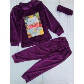 Піжама дитяча тепла на дівчинку ML2749 purple р.30-36 "Meloria" недорого оптом від прямого постачальника