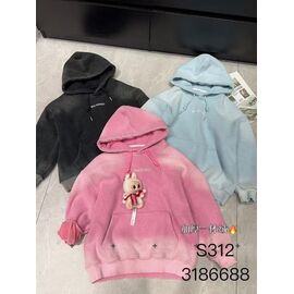 Худи дитячий на хлопчика S312 black р.120-170 "Meloria" недорого оптом від прямого постачальника