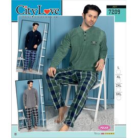 Піжама 2-ка чоловіча флісова розміри L-4XL (3 кв) "MODY" недорого від прямого постачальника