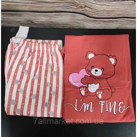 Фотография Пижама женская байковая с Мишкой размеры M-3XL (2цв) "MODY" купить недорого от прямого поставщика