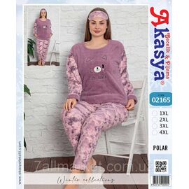 Фотография Пижама женская зимняя флис/махра с Пандой размеры XL-4XL (3цв) "MODY" недорого от прямого поставщика