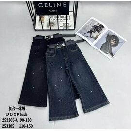 Джинси дитячі утеплені на дівчинку 253305A black р.90-130 "Meloria" недорого оптом від прямого постачальника