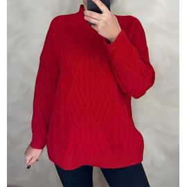 Фотография Свитер женский 24009 red р.50-58 "PULSE" недорого оптом от прямого поставщика