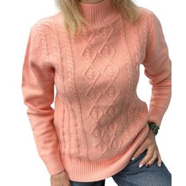 Фотография Свитер женский 24031 peach р.46-50 "Elena&Vika" недорого оптом от прямого поставщика