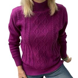 Фотография Свитер женский 24031 purple р.46-50 "Elena&Vika" недорого оптом от прямого поставщика