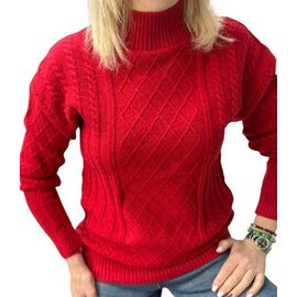 Фотография Свитер женский 24039 red р.46-50 "Elena&Vika" недорого оптом от прямого поставщика