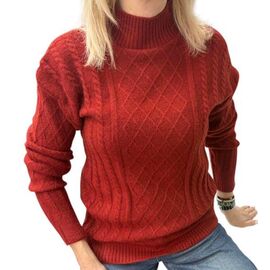 Фотография Свитер женский 24039 terrakot р.46-50 "Elena&Vika" недорого оптом от прямого поставщика