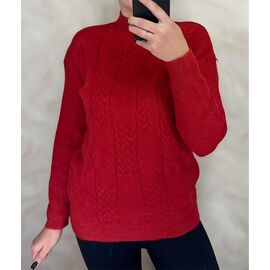 Фотография Свитер женский 26382 red р.46-52 "Elena&Vika" недорого оптом от прямого поставщика