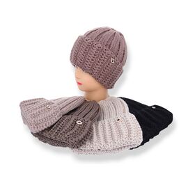 Шапка зимова жіноча LW002-2 на флісі mix р.56-60 "Angelica" недорого оптом від прямого постачальника