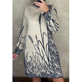 Сукня тепла жіноча 26286 beige р.46-50 "PULSE" недорого оптом від прямого постачальника