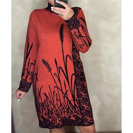 Фотография Платье тёплое женское 26286 orange р.46-50 "PULSE" недорого оптом от прямого поставщика