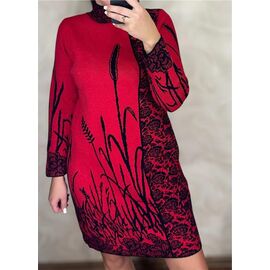 Фотография Платье тёплое женское 26286 red р.46-50 "PULSE" недорого оптом от прямого поставщика