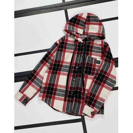 Сорочка дитяча тепла на дівчинку K198 red-black р.134-158 "Kosmy" недорого оптом від прямого постачальника