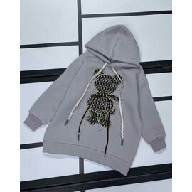 Батник дитячий теплий на дівчинку 550-1 l.grey р.128-140 "Kosmy" недорого оптом від прямого постачальника