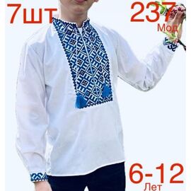 Вишиванка дитяча на хлопчика ND378-237 white р.6-12 "EMRE" недорого оптом від прямого постачальника