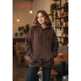 Худі жіноче 21023 brown р.one size "Met&March" недорого оптом від прямого постачальника