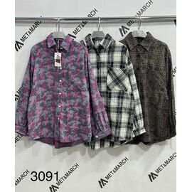 Фотография Рубашка тёплая женская 3091 grey-pink р.one size "Met&March" недорого оптом от прямого поставщика