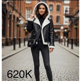Куртка жіноча зимова 620K black-white р.S-L "Met&March" недорого оптом від прямого постачальника