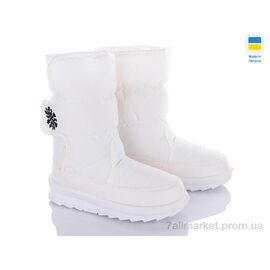 Дутики жіночі утеплені Зима KZ211-8 сніжинка білий 2024 (8 пар р.37-41) "DeMur" недорого оптом від прямого постачальника