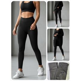 Лосини жіночі теплі HN827 black р.44-54 "Hoan" недорого оптом від прямого постачальника