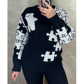 Светр жіночий 25407 black р.48-54 "PULSE" недорого оптом від прямого постачальника