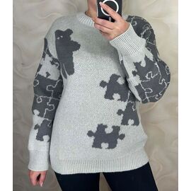 Светр жіночий 25407 grey р.48-54 "PULSE" недорого оптом від прямого постачальника