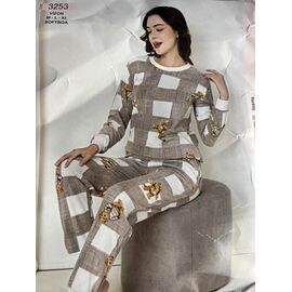 Піжама тепла жіноча 3253 grey р.M-XL "DONELLA" недорого оптом від прямого постачальника