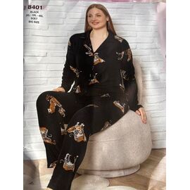Піжама тепла жіноча 8401 black р.2XL-4XL "DONELLA" недорого оптом від прямого постачальника
