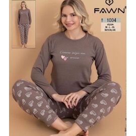 Піжама жіноча 1004 brown р.46-50 "HOME STYLE" недорого оптом від прямого постачальника
