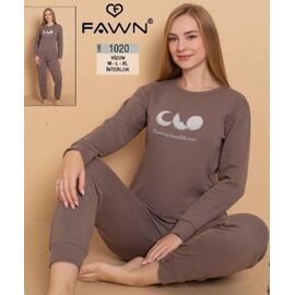Піжама жіноча 1020 brown р.46-50 "HOME STYLE" недорого оптом від прямого постачальника