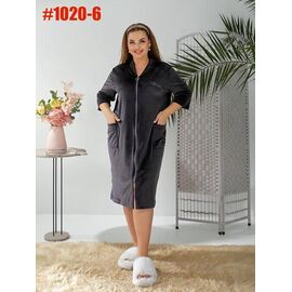 Халат жіночий 1020-6 grey р.50-64 "HOME STYLE" недорого оптом від прямого постачальника
