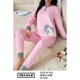 Піжама тепла жіноча 70141 pink р.46-56 "HOME STYLE" недорого оптом від прямого постачальника