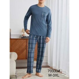 Піжама чоловіча 70333 blue р.46-54 "HOME STYLE" недорого оптом від прямого постачальника
