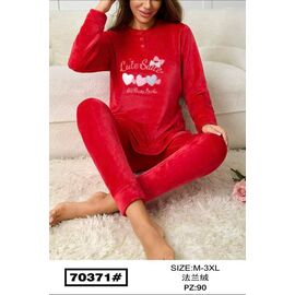 Піжама тепла жіноча 70371 red р.M-3XL "HOME STYLE" недорого оптом від прямого постачальника