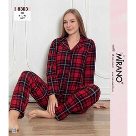 Піжама тепла жіноча 8303 red р.46-50 "HOME STYLE" недорого оптом від прямого постачальника