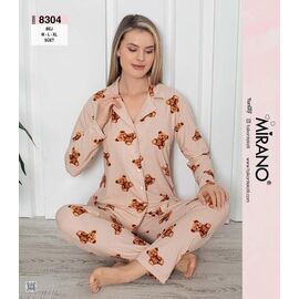 Піжама тепла жіноча 8304 beige р.46-50 "HOME STYLE" недорого оптом від прямого постачальника