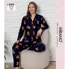Піжама тепла жіноча 8304 navy р.46-50 "HOME STYLE" недорого оптом від прямого постачальника