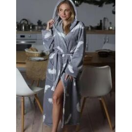Халат жіночий теплий RL834 grey р.XL-3XL "HOME STYLE" недорого оптом від прямого постачальника
