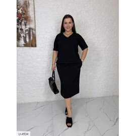Фотография Женский костюм с юбкой большие размеры р.50-52;54-56;58-60;62-64 (4цв) "VLADA" купить недорого от прямого поставщика