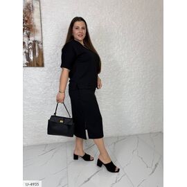 Фотография Женский костюм с юбкой большие размеры р.50-52;54-56;58-60;62-64 (4цв) "VLADA" купить недорого от прямого поставщика