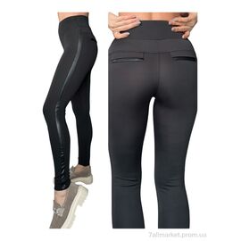 Лосінси жіночі Зима 7146 чорний (4 шт. р.сіткаS-XL) "Sport style" недорого оптом від прямого постачальника