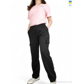 Спортивні штани жіночі Зима 8052 чорний (4 шт. р.сіткаS-XL) "Sport style" недорого оптом від прямого постачальника