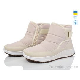 Дутики жіночі утеплені Зима N1 беж (8 пар р.37-42) "Paolla" недорого оптом від прямого постачальника