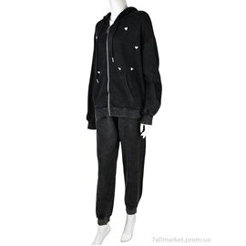 Спортивний костюм жіночий Весна/осінь 4245-J047 black (3 шт. р.сіткаS-L) "Мир" недорого оптом від прямого постачальника