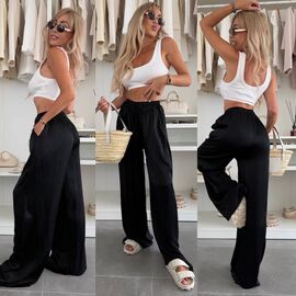 Жіночі штани 6041 black р.42-48 "LINDA" недорого оптом від прямого постачальника