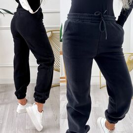 Штани спортивні жіночі теплі 9065 black р.42-52 "LINDA" недорого оптом від прямого постачальника