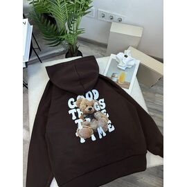 Худі жіноче 9069 brown р.42-48 "LINDA" недорого оптом від прямого постачальника